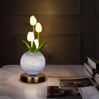 Blue Tulip Night Light - Floral Table Lamp for Bedroom Ambiance V888-ELOSUNG25599