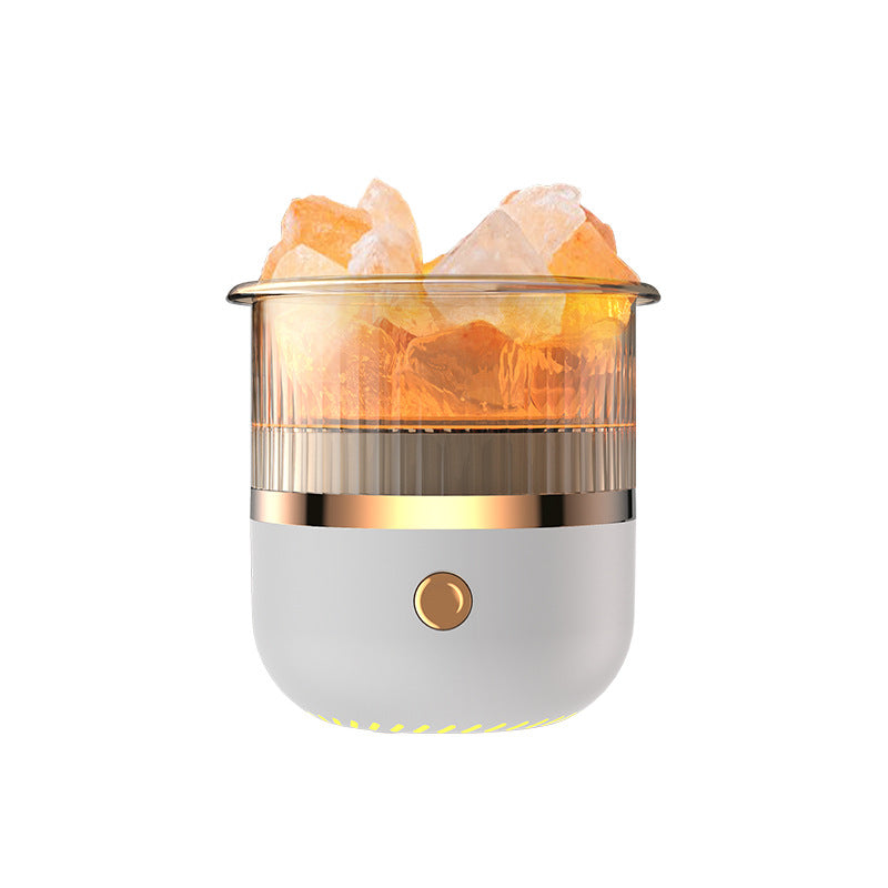 Crystal Humidifier with LED Light - Aromatherapy Diffuser for Home Relaxation(white) V888-ELOSUNG25602