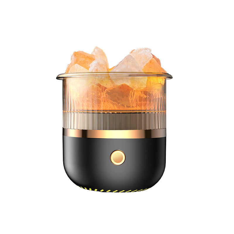 Crystal Humidifier with LED Light - Aromatherapy Diffuser for Home Relaxation(black) V888-ELOSUNG25603