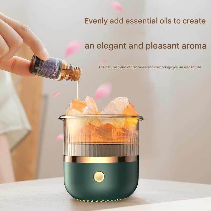 Crystal Humidifier with LED Light - Aromatherapy Diffuser for Home Relaxation(black) V888-ELOSUNG25603