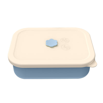 Light blue Microwave-Safe Silicone Lunch Box with 4 Compartments - Airtight Bento Box for Work and Travel V888-ELOSUNG25607