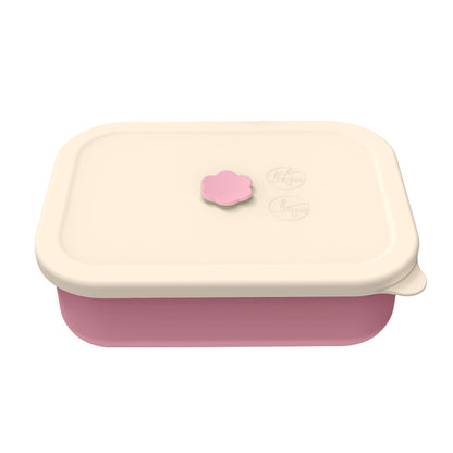 Pink Microwave-Safe Silicone Lunch Box with 4 Compartments - Airtight Bento Box for Work and Travel V888-ELOSUNG25608