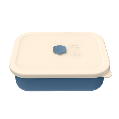 Dark blue Microwave-Safe Silicone Lunch Box with 4 Compartments - Airtight Bento Box for Work and Travel V888-ELOSUNG25609
