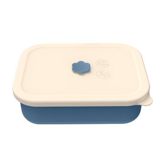 Dark blue Microwave-Safe Silicone Lunch Box with 4 Compartments - Airtight Bento Box for Work and Travel V888-ELOSUNG25609