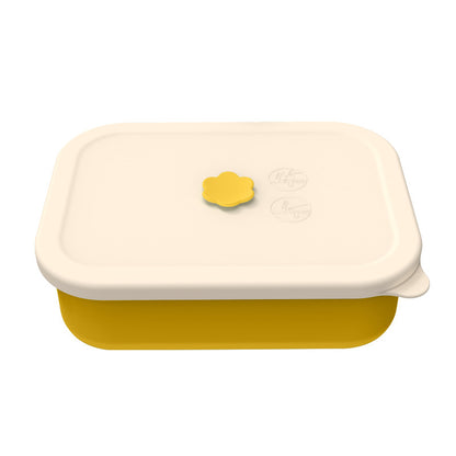 Yellow Microwave-Safe Silicone Lunch Box with 4 Compartments - Airtight Bento Box for Work and Travel V888-ELOSUNG25612