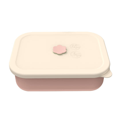 Lotus color Microwave-Safe Silicone Lunch Box with 4 Compartments - Airtight Bento Box for Work and Travel V888-ELOSUNG25613