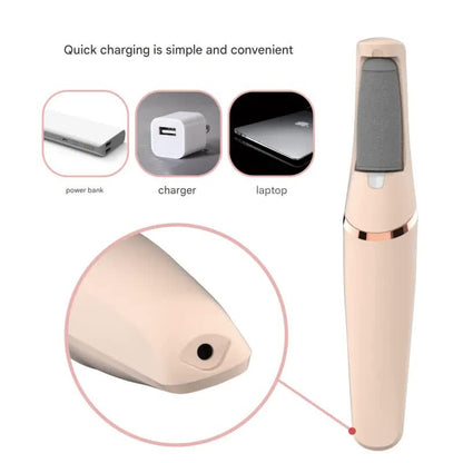 Rechargeable Electric Foot File - Waterproof Callus Remover with Interchangeable Heads(pink) V888-ELOSUNG25617