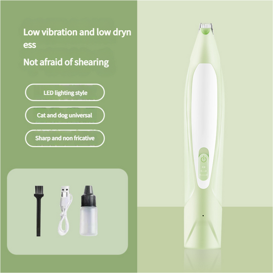 Electric Pet Hair Clipper with Type-C Charging, LED Light, and Grooming Accessories(green) V888-ELOSUNG25628