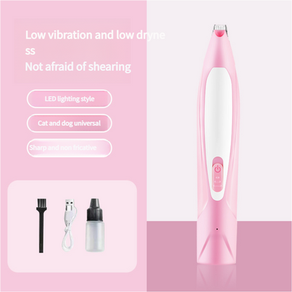 Electric Pet Hair Clipper with Type-C Charging, LED Light, and Grooming Accessories(pink) V888-ELOSUNG25629