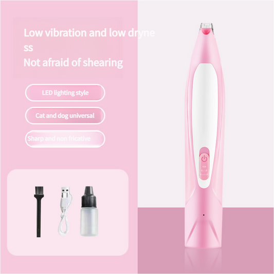 Electric Pet Hair Clipper with Type-C Charging, LED Light, and Grooming Accessories(pink) V888-ELOSUNG25629