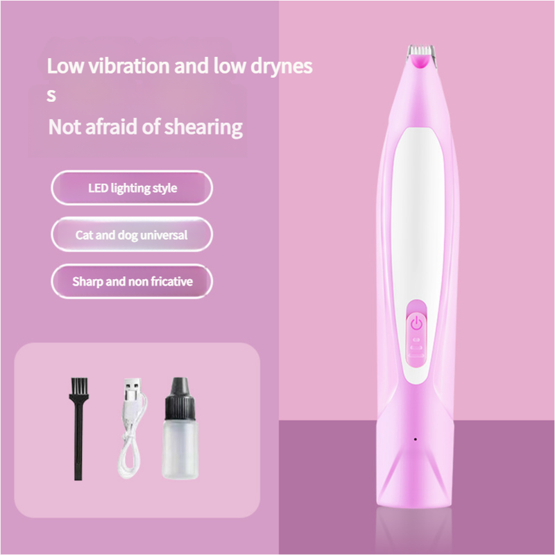Electric Pet Hair Clipper with Type-C Charging, LED Light, and Grooming Accessories(Purple) V888-ELOSUNG25630
