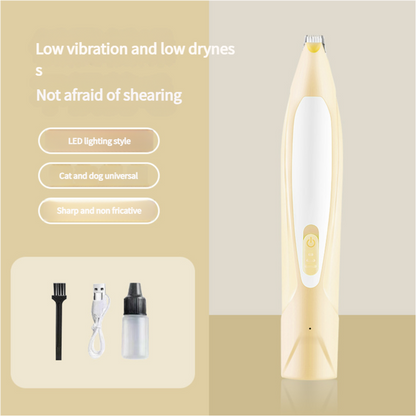 Electric Pet Hair Clipper with Type-C Charging, LED Light, and Grooming Accessories(yellow) V888-ELOSUNG25631