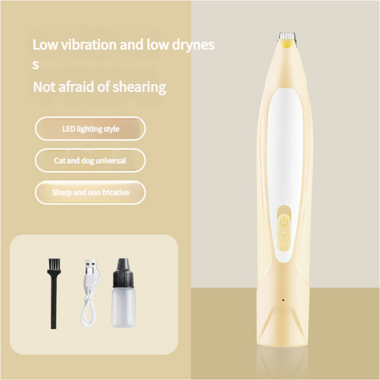 Electric Pet Hair Clipper with Type-C Charging, LED Light, and Grooming Accessories(yellow) V888-ELOSUNG25631