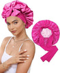 Luxury Double-Sided Satin Bonnet with Elastic Band(Rose red + pink lining) V888-ELOSUNG25642