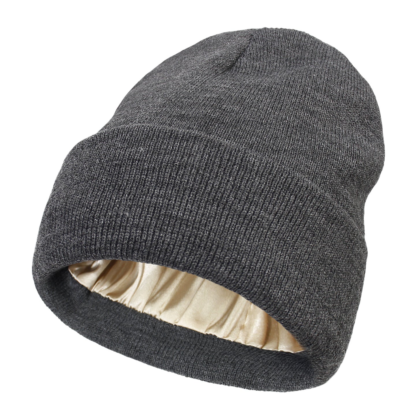 Premium Warm Beanie with Silk Satin Lining(Dark Gray) V888-ELOSUNG25648