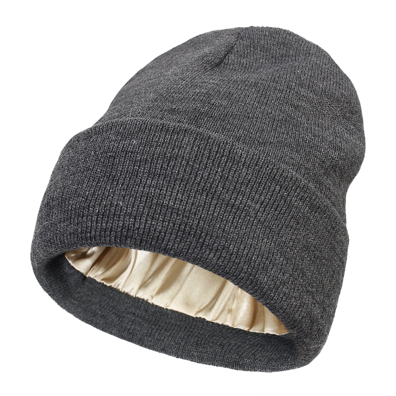 Premium Warm Beanie with Silk Satin Lining(Dark Gray) V888-ELOSUNG25648