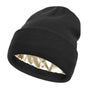 Premium Warm Beanie with Silk Satin Lining(black) V888-ELOSUNG25649
