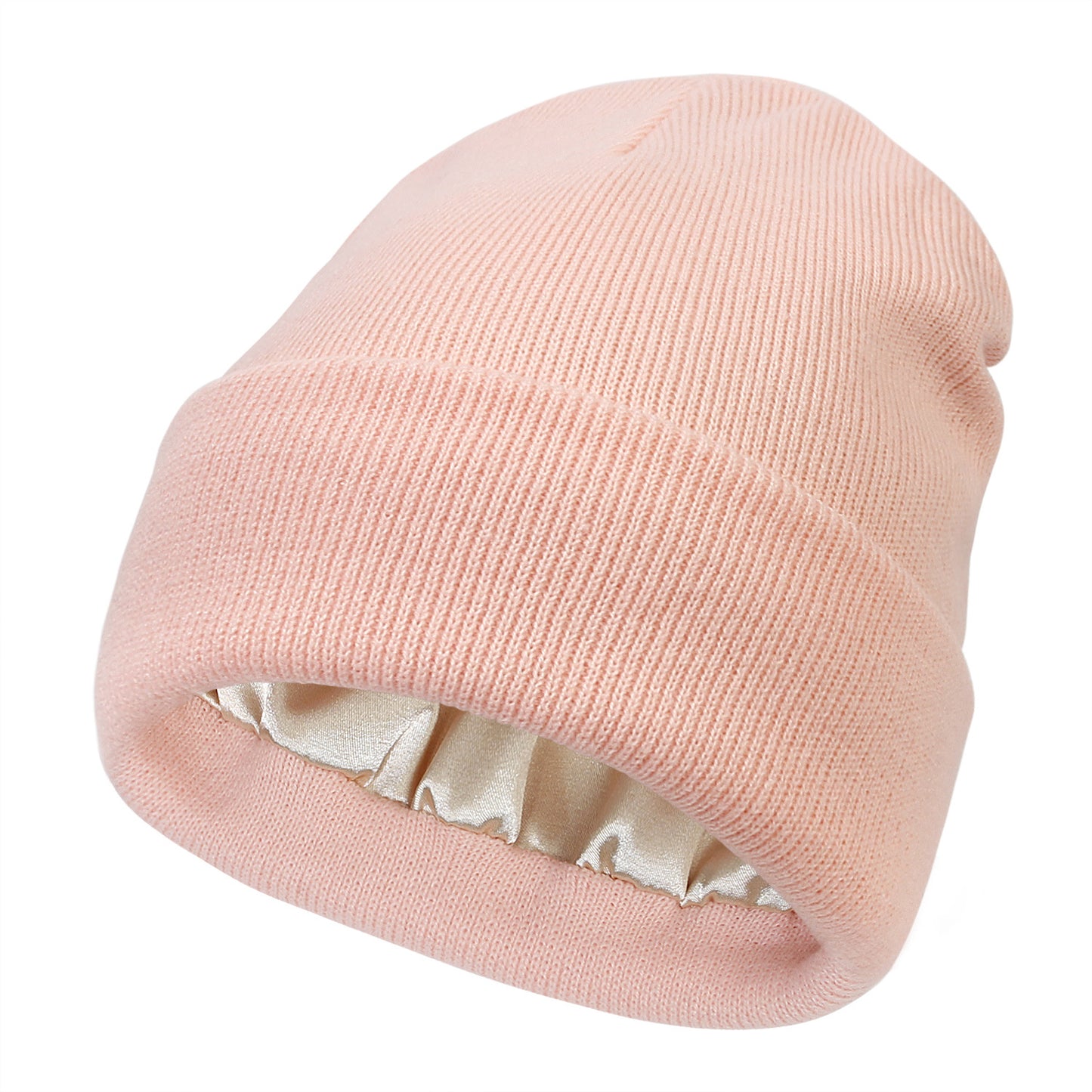 Premium Warm Beanie with Silk Satin Lining(pink) V888-ELOSUNG25650