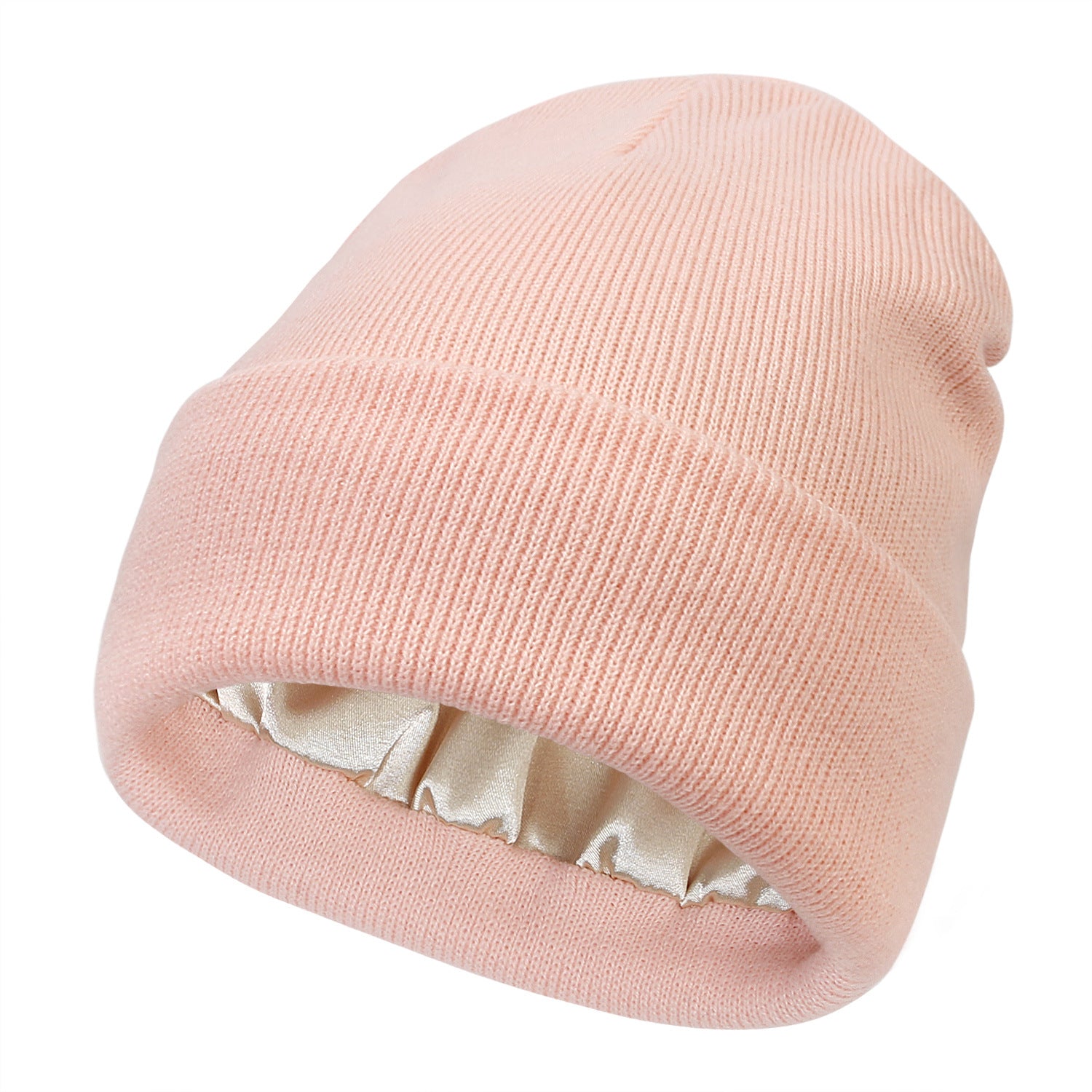 Premium Warm Beanie with Silk Satin Lining(pink) V888-ELOSUNG25650