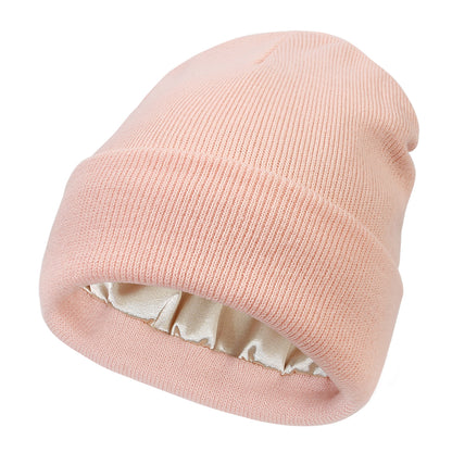 Premium Warm Beanie with Silk Satin Lining(pink) V888-ELOSUNG25650