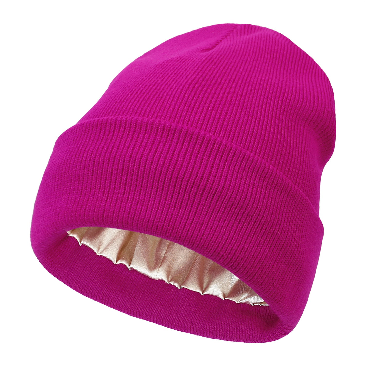 Premium Warm Beanie with Silk Satin Lining(Rose red) V888-ELOSUNG25652