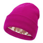 Premium Warm Beanie with Silk Satin Lining(Rose red) V888-ELOSUNG25652