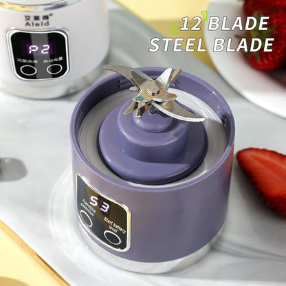 Portable Electric Juicer Blender - 450ml USB Rechargeable Smoothie Maker with 12 Blades(white) V888-ELOSUNG25665