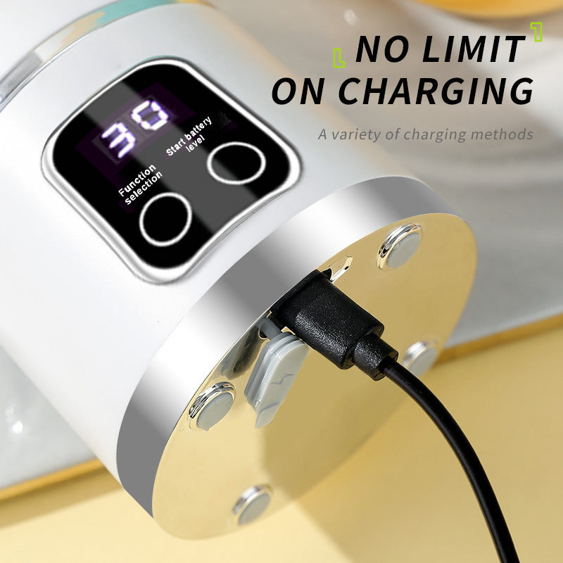 Portable Electric Juicer Blender - 450ml USB Rechargeable Smoothie Maker with 12 Blades(white) V888-ELOSUNG25665