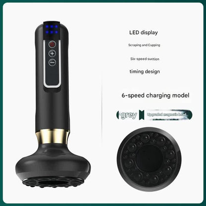 Rechargeable 6-Level Electric Cupping & Gua Sha Massager with LED Display & Magnetic Therapy Head(grey) V888-ELOSUNG25670