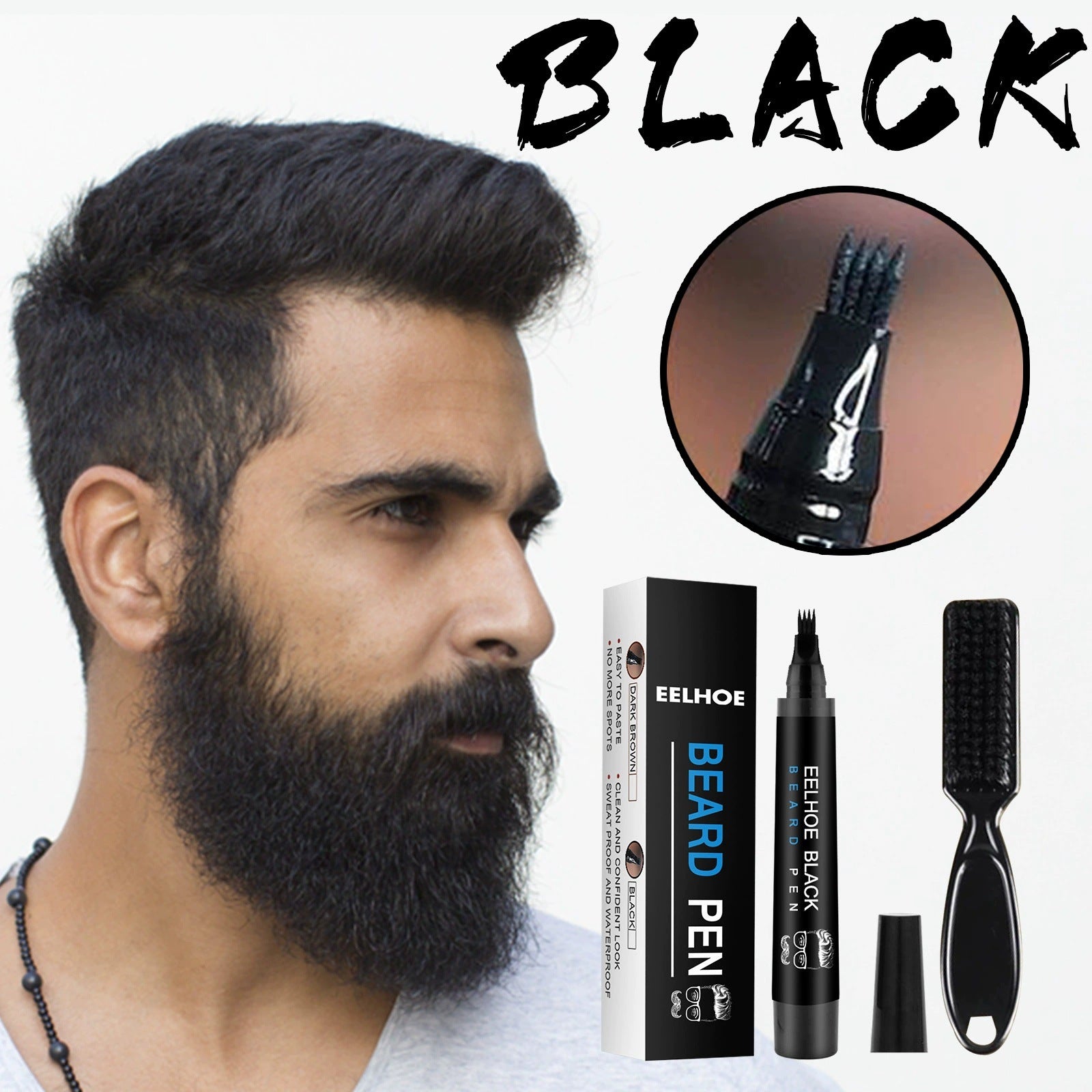 EELHOE Beard Pen Filler Kit - Waterproof & Sweatproof for a Natural Fuller Look V888-ELOSUNG25671