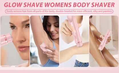2-in-1 Ladies Electric Shaver & Trimmer - IPX7 Waterproof, USB-C Rechargeable, Dual Head Design(Blue) V888-ELOSUNG25681