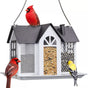 Charming House-Shaped Hanging Bird Feeder - Durable Metal Design for Wild Birds(white) V888-ELOSUNG25684