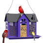 Charming House-Shaped Hanging Bird Feeder - Durable Metal Design for Wild Birds(purple) V888-ELOSUNG25687
