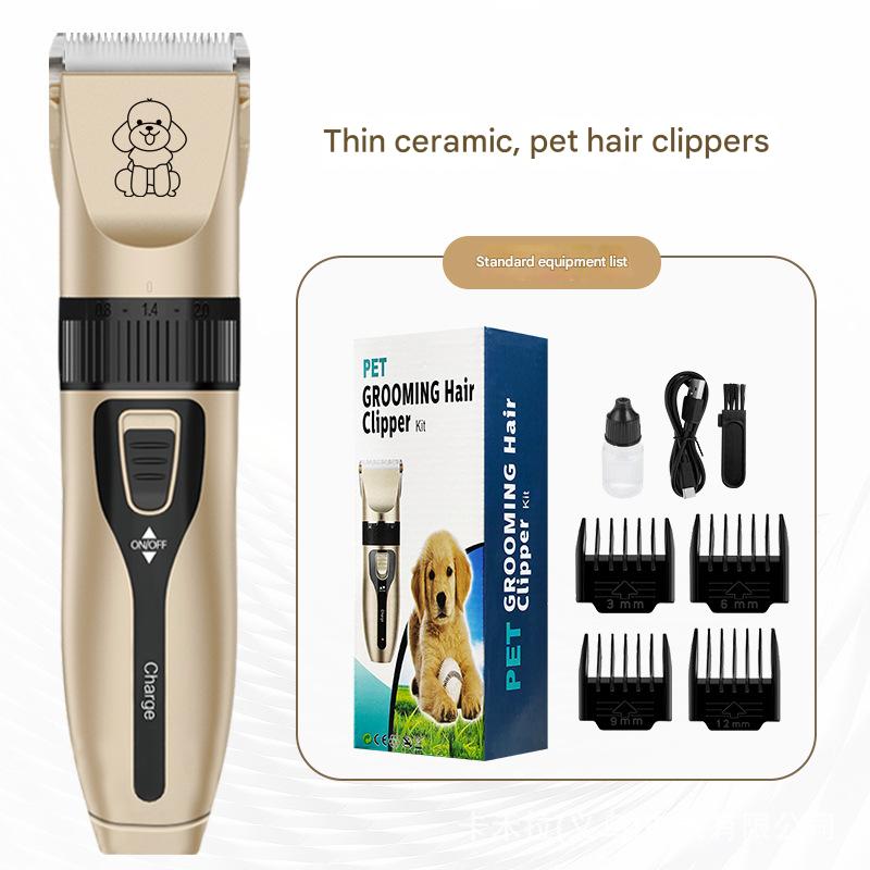 Professional Pet Grooming Hair Clipper Kit - Rechargeable, Low Noise, with Ceramic Blades & 5-Speed V888-ELOSUNG25690