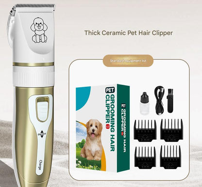 Professional Pet Grooming Hair Clipper Kit - Rechargeable, Low Noise, with Ceramic Blades & 5-Speed V888-ELOSUNG25691