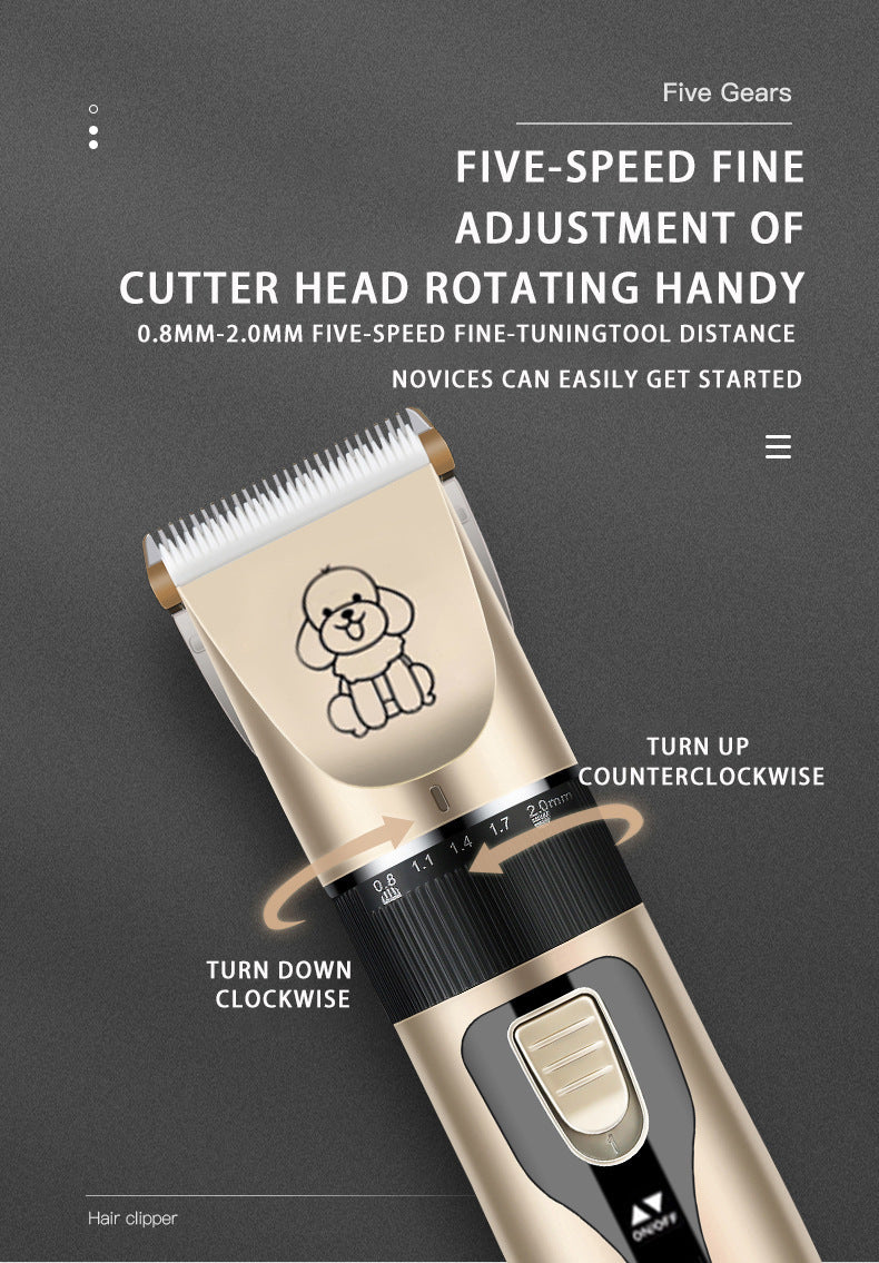 Professional Pet Grooming Hair Clipper Kit - Rechargeable, Low Noise, with Ceramic Blades & 5-Speed V888-ELOSUNG25691