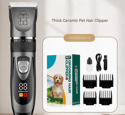Professional Pet Grooming Hair Clipper Kit - Rechargeable, Low Noise, with Ceramic Blades & 5-Speed V888-ELOSUNG25692