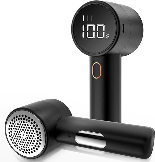Rechargeable Electric Lint Remover with LED Display - 3 Speed Levels, USB-C Charging, 2600mAh Battery(black) V888-ELOSUNG25694