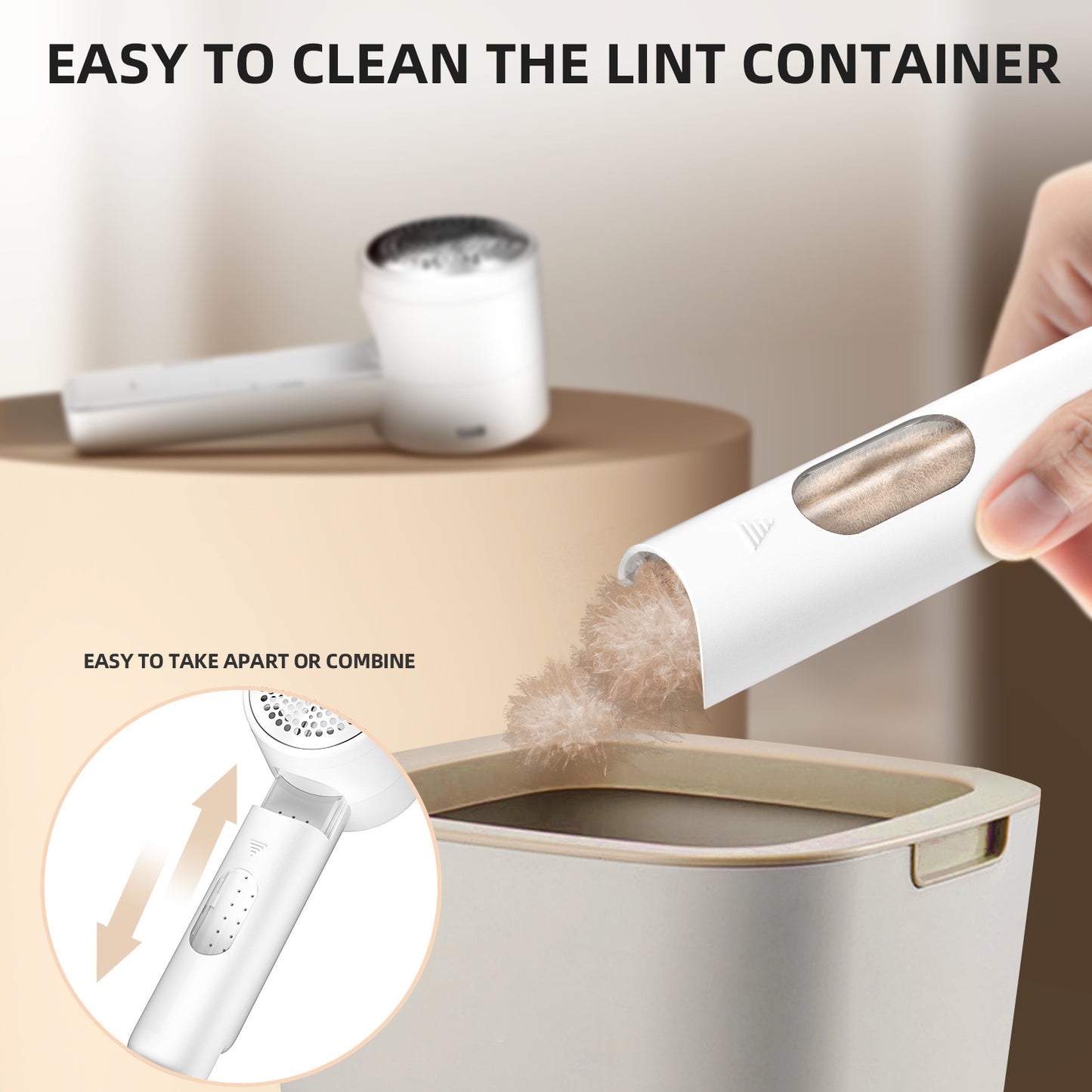 Rechargeable Electric Lint Remover with LED Display - 3 Speed Levels, USB-C Charging, 2600mAh Battery(black) V888-ELOSUNG25694
