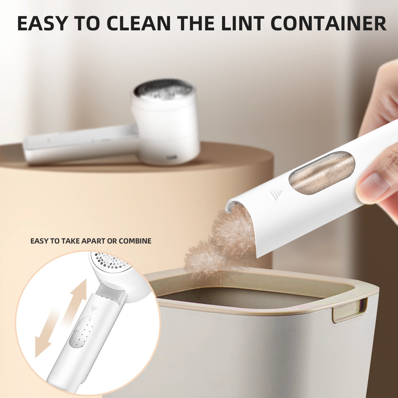 Rechargeable Electric Lint Remover with LED Display - 3 Speed Levels, USB-C Charging, 2600mAh Battery(black) V888-ELOSUNG25694
