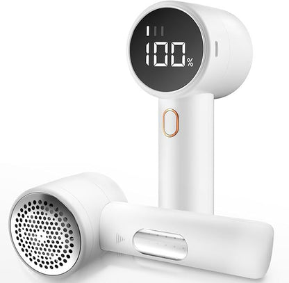 Rechargeable Electric Lint Remover with LED Display - 3 Speed Levels, USB-C Charging, 2600mAh Battery(white) V888-ELOSUNG25695