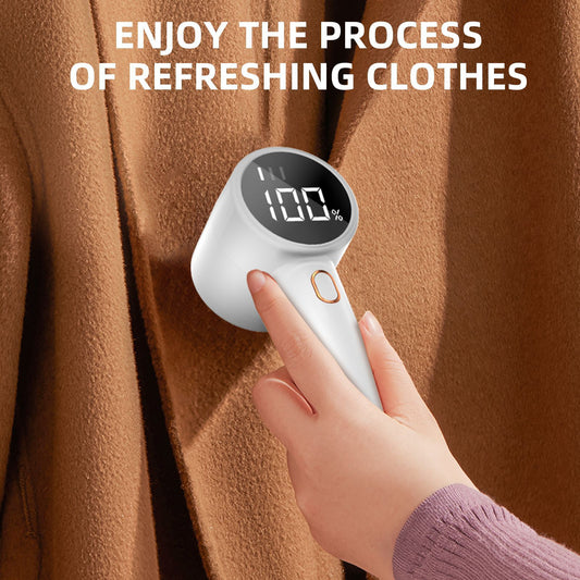 Rechargeable Electric Lint Remover with LED Display - 3 Speed Levels, USB-C Charging, 2600mAh Battery(white) V888-ELOSUNG25695