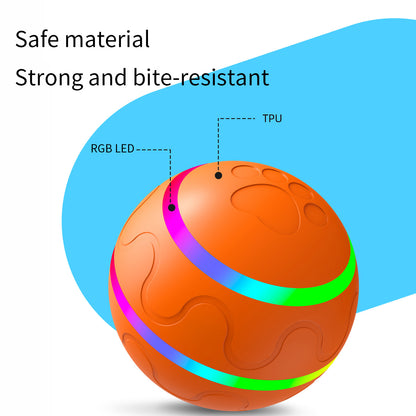 Interactive Auto Pet Toy Ball with Remote Control - USB Rechargeable, LED Lights, Sturdy & Waterproof(orange) V888-ELOSUNG25696