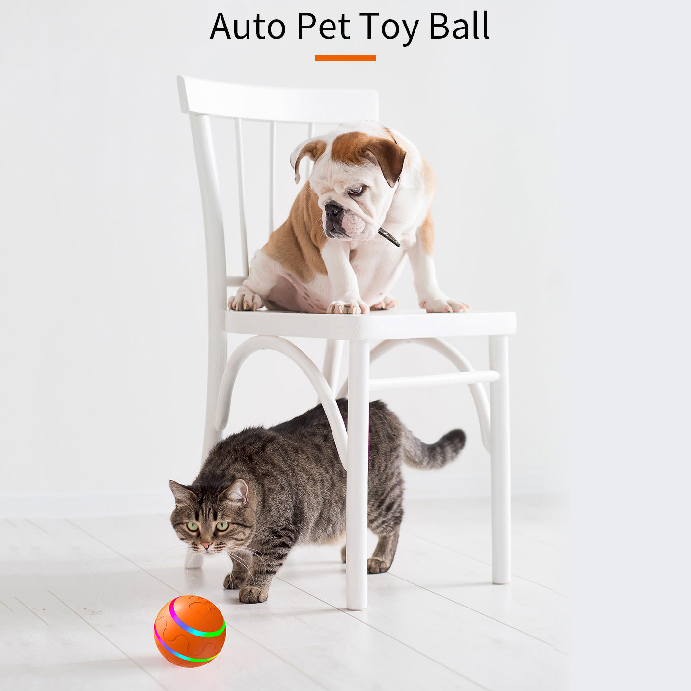 Interactive Auto Pet Toy Ball with Remote Control - USB Rechargeable, LED Lights, Sturdy & Waterproof(yellow) V888-ELOSUNG25698