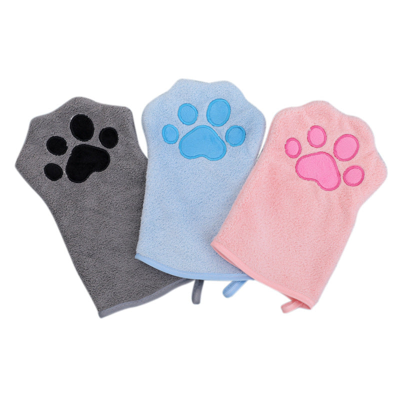 Adorable Pet Paw Grooming & Drying Mitt - Super Absorbent Fleece Material(pink) V888-ELOSUNG25699