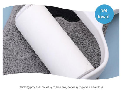 Adorable Pet Paw Grooming & Drying Mitt - Super Absorbent Fleece Material(Gray) V888-ELOSUNG25700