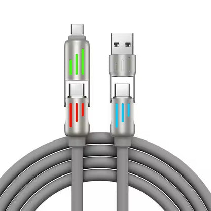 Universal PD Fast Charging Cable with LED Indicator - Zinc Alloy, Durable 1.5m Silicone Cord - Multiple V888-ELOSUNG25709