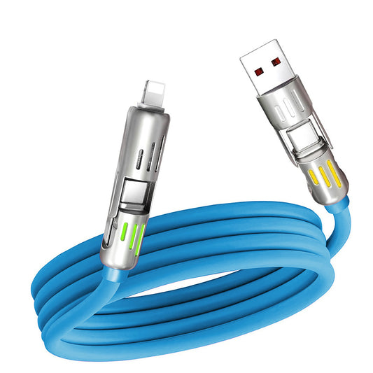 Universal PD Fast Charging Cable with LED Indicator - Zinc Alloy, Durable 1.5m Silicone Cord - Multiple V888-ELOSUNG25711
