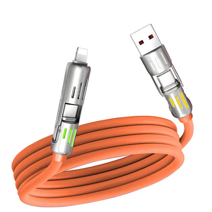 Universal PD Fast Charging Cable with LED Indicator - Zinc Alloy, Durable 1.5m Silicone Cord - Multiple V888-ELOSUNG25712
