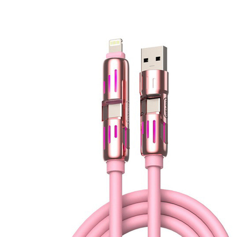 Universal PD Fast Charging Cable with LED Indicator - Zinc Alloy, Durable 1.5m Silicone Cord - Multiple V888-ELOSUNG25713